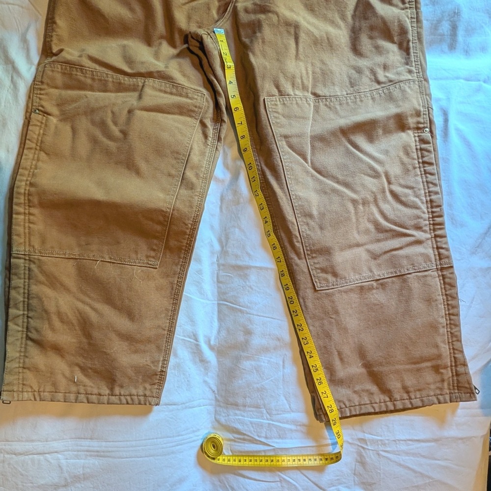 Vintage Carhartt Duck Bib Overalls Lined Double Knee 6FBQZ Made in USA 46x30 - Picture 8 of 16